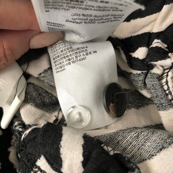 H&M Linen Blend Zebra Print Paper Bag Pants Women Size 2 - Picture 9 of 9